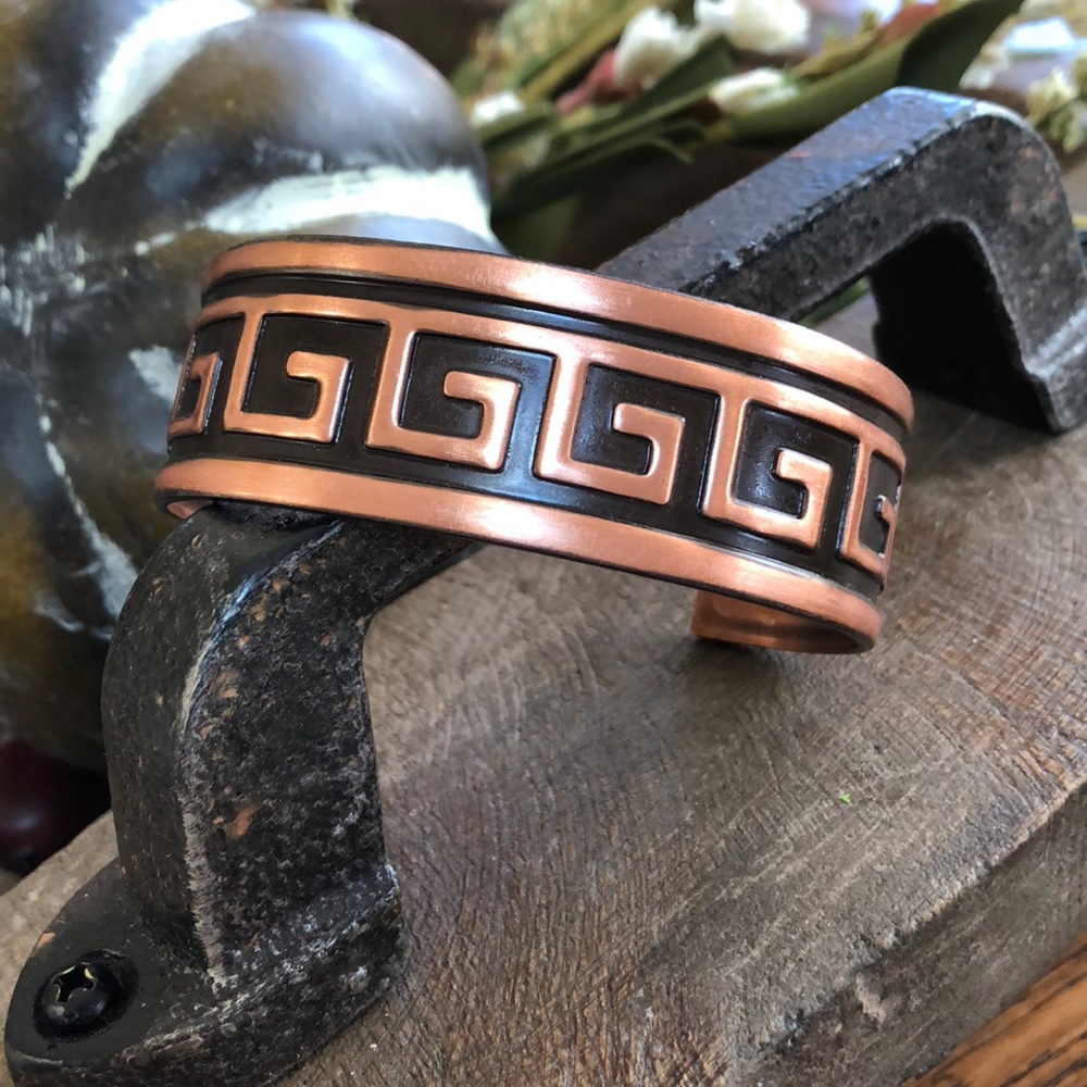 Vintage solid copper cuff bracelet